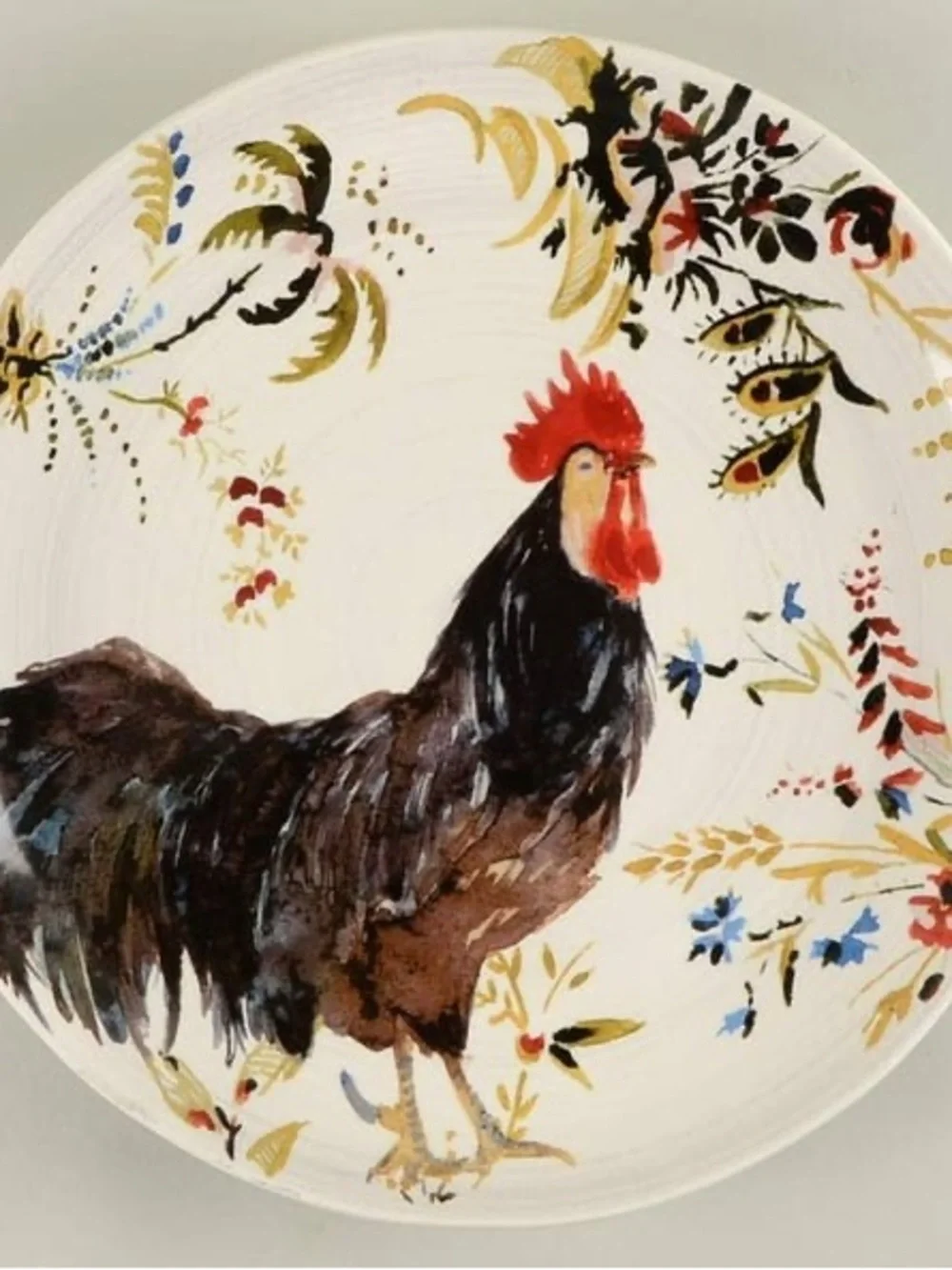 Williams Sonoma Rooster Francais Chop Plate designed by artist Marc Lacaze.